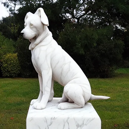 Image similar to marble statue of a dog