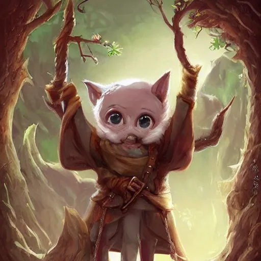 Image similar to cute little anthropomorphic maple tree!!!, bark!! skin, tiny, small, short, wizard robe, cute and adorable, pretty, beautiful, dnd character art portrait, matte fantasy painting, deviantart artstation, by jason felix by steve argyle by tyler jacobson by peter mohrbacher, cinema