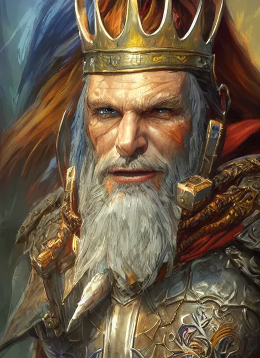 Image similar to king, ultra detailed fantasy, dndbeyond, bright, colourful, realistic, dnd character portrait, full body, pathfinder, pinterest, art by ralph horsley, dnd, rpg, lotr game design fanart by concept art, behance hd, artstation, deviantart, hdr render in unreal engine 5