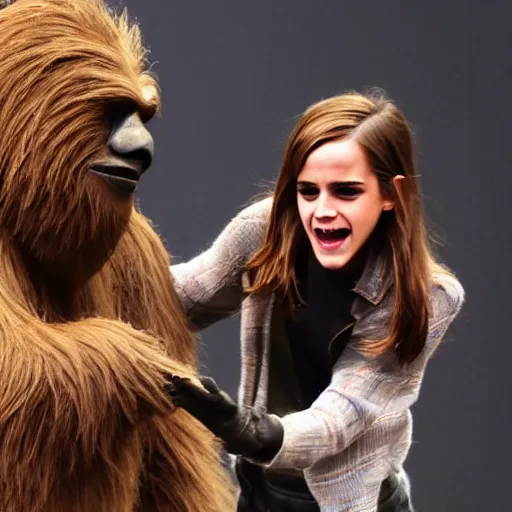 Image similar to emma watson catching sasquatch