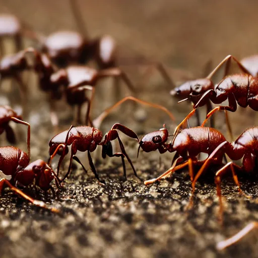 Image similar to macro photo of ants herding their tiny elephants