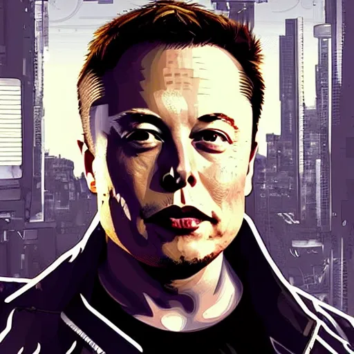 Image similar to elon musk in cyberpunk style digital art very detailed 4 k detailed super realistic