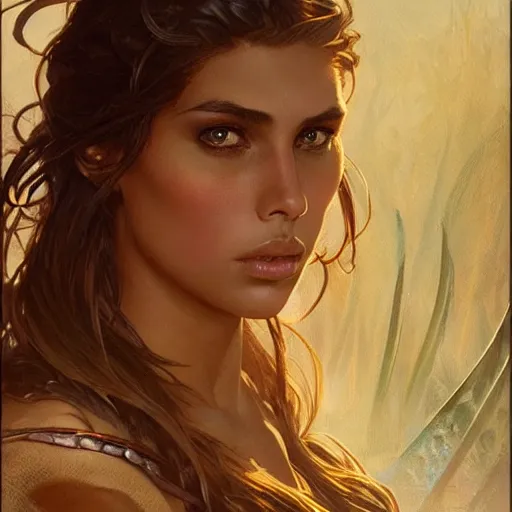 Image similar to kara del toro as a witch, gorgeous, leather, smooth, intricate, highly detailed, digital painting, artstation, concept art, sharp focus, illustration, art by greg rutkowski and alphonse mucha and even amundsen