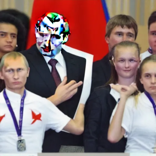 Image similar to putin teams up with a mysterious teenage putin