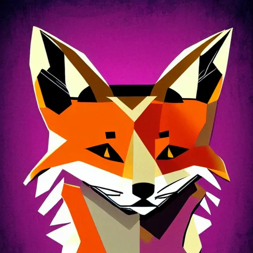 Image similar to cubist vector style fox art