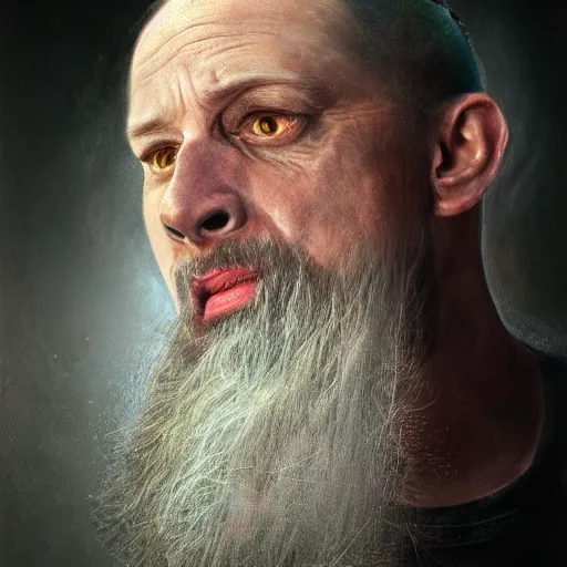 Image similar to the hyper - realistic portrait of god of dreams