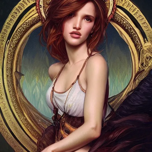 Prompt: ultra realistic illustration, bella thorne as tinder, intricate, elegant, highly detailed, digital painting, artstation, concept art, smooth, sharp focus, illustration, art by artgerm and greg rutkowski and alphonse mucha