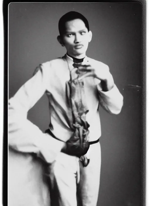 Prompt: Jose Rizal voguing, 90s polaroid