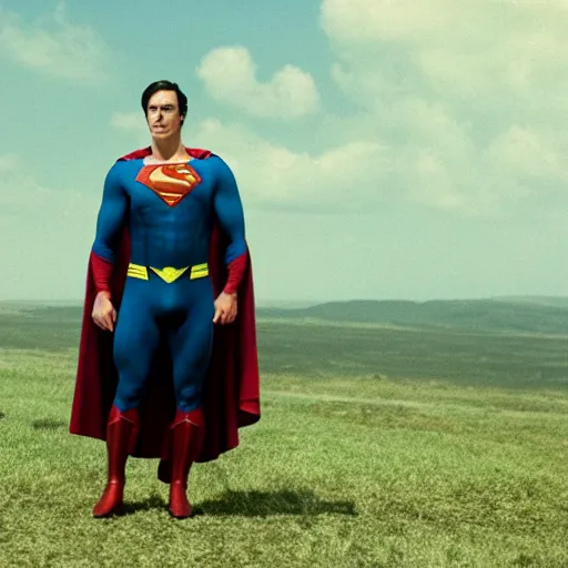 Image similar to Richard Dawkins as superman, movie still, 4K, high quality