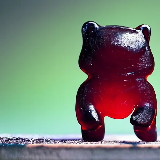 Prompt: national geographic photo of a gummy bear