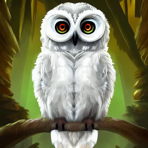 Image similar to white feathered humanoid owl adventurer, video game character design, 2 d game fanart behance hd by alex ross, global illumination