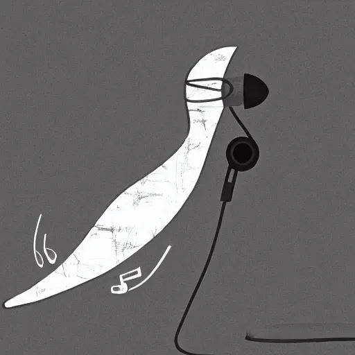 Image similar to a bird wearing headphones