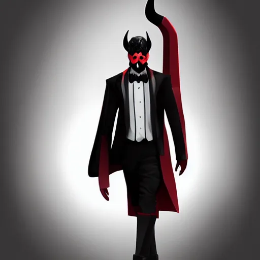 Prompt: A Male Devil wear a black tuxedo in hell,environment, Artstation