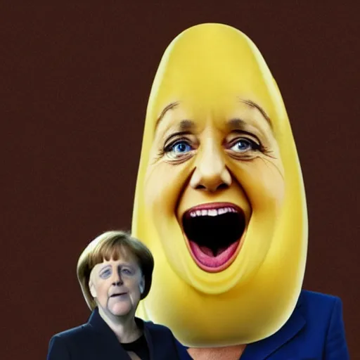 Image similar to angela merkel as a banana, caricature