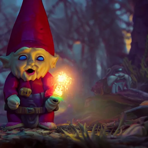 Image similar to the gnome horror, epic cinematic, ultra high detail