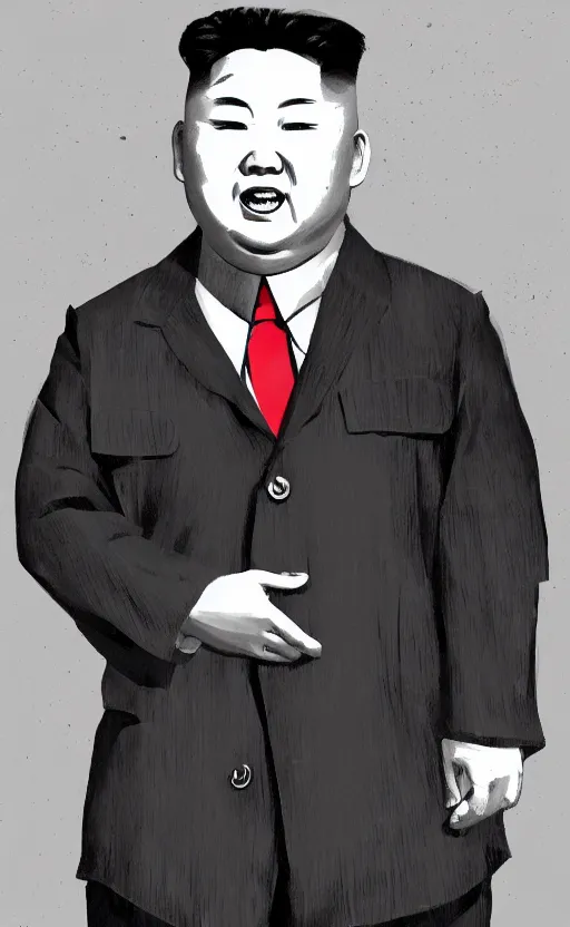 Prompt: full body character portrait of Kim Jong-un as a Dead by Daylight killer, concept art, trending on artstation, 4k