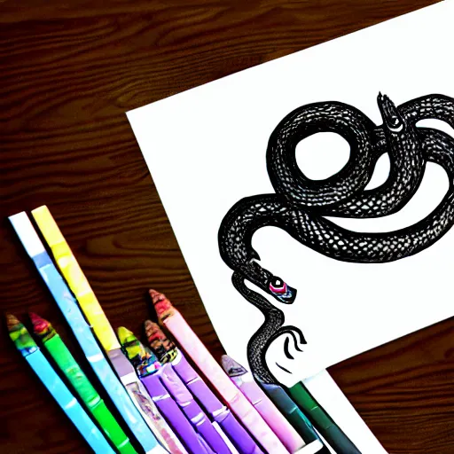 snake 3d Colored Art Drawing