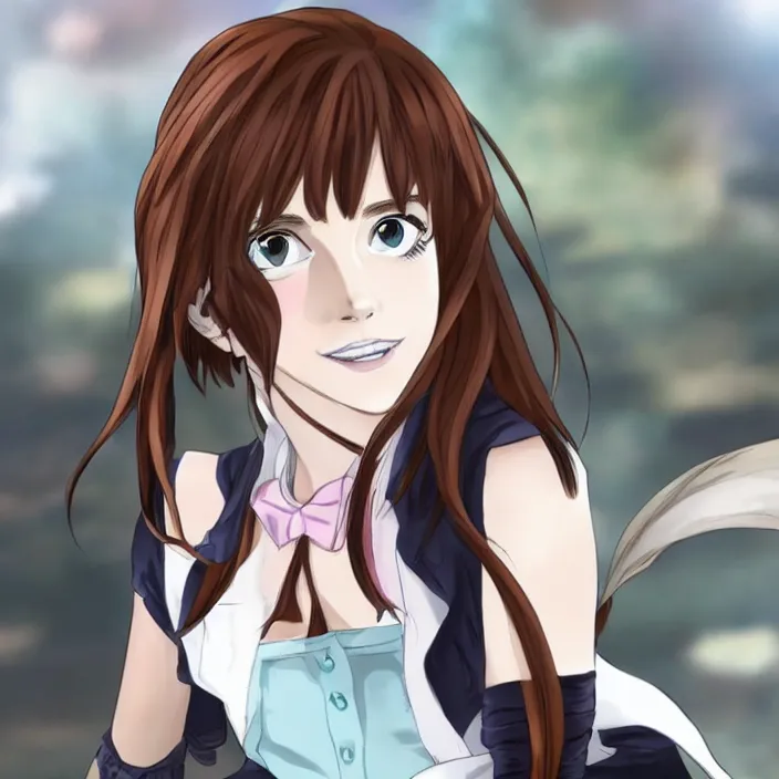 Image similar to emma watson as an anime catgirl