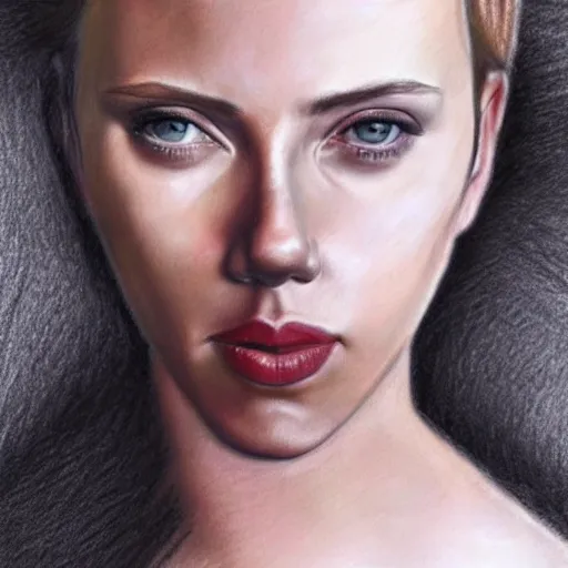 Prompt: a hyperrealistic colour pencil sketch scarlett johansson