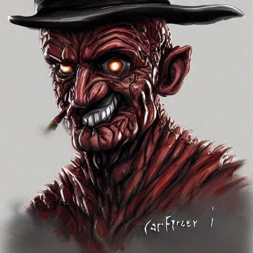 Prompt: Character concept of Freddy Kruger, evil,dark,artstation - n 5