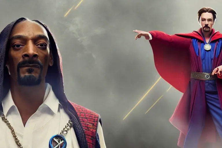 Prompt: film still of snoop dogg as doctor strange in avengers endgame, 4 k