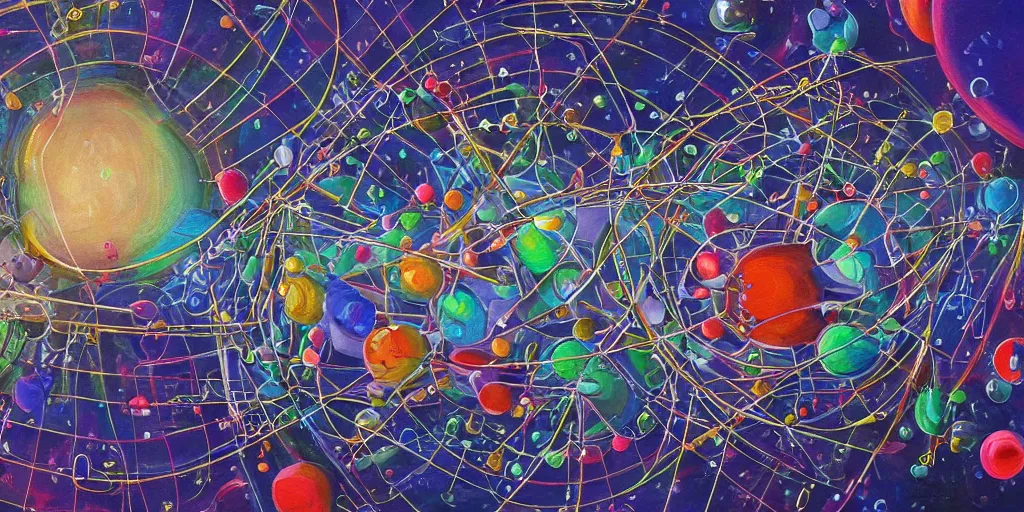 Image similar to detailed painting of a molecule's life perspective