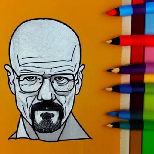 Image similar to picture of Walter White drawn by a toddler