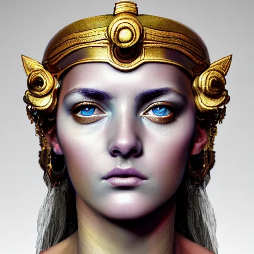 Prompt: hyperrealistic mixed media painting of beautiful goddess Athena, stunning 3d render inspired art by P. Craig Russell and Barry Windsor-Smith, perfect facial symmetry, dim volumetric lighting, full full full full face face face face face 8k octane beautifully detailed render, headpiece headpiece headpiece, post-processing, portrait, extremely hyper-detailed, intricate, epic composition, brown brown brown eyes eyes eyes eyes, realistic realistic realistic eyes, cinematic lighting, masterpiece, trending on artstation, detailed detailed detailed, masterpiece, stunning