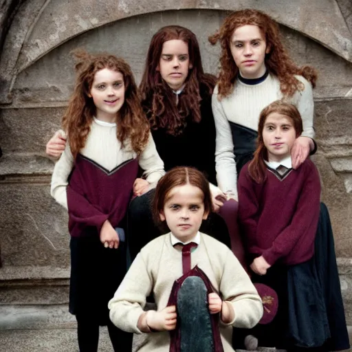 Prompt: hermione granger with her children, professional photo