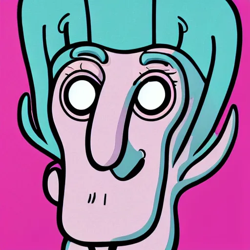 Image similar to handsome squidward portrait, realistic, pop art, vivid