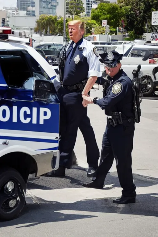 Prompt: lapd police suspect photoshot of trump