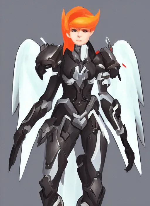 Image similar to concept art of a angel overwatch character