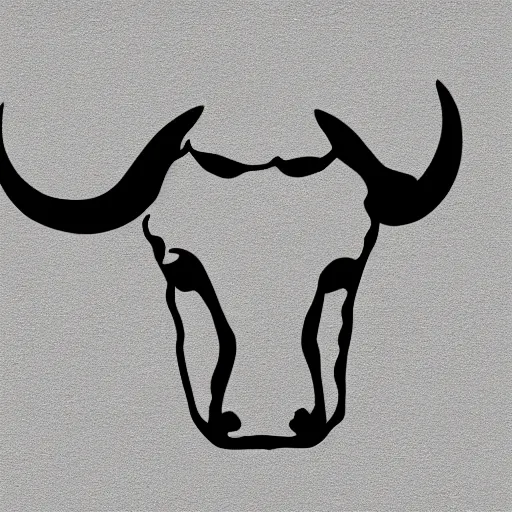 Image similar to bull logo, minimalistic design, banksy, bold, sharp, by simon daniels, white background, illustration