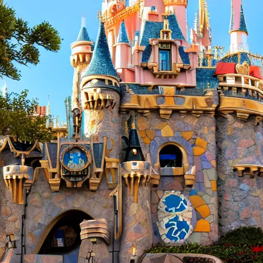 Image similar to antoni gaudi designed disneyland