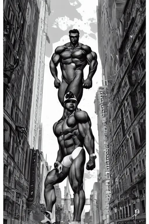 Image similar to luigi as gigachad bodybuilder in the city by ilya kuvshinov, ernest khalimov body, super mario bros symmetrical face concept art, hyper realistic, intricate, elegent, highly detailed, digital painting, concept art, smooth, sharp, focus, illustration, art by artgerm and greg rutkowski and alphonse mucha, artstation