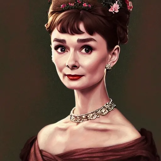 Image similar to audrey hepburn in an epic victorian novel, various backgrounds, intricate, elegant, highly detailed, digital painting, artstation, matte, illustration, art by artgerm, greg rutkowski, loish, rhads, ferdinand knab, makoto shinkai, lois van baarle, ilya kuvshinov, rossdraws, tom bagshaw