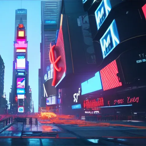 Image similar to still image of times square in the tower of destiny 2, destiny 2, unreal engine 5, screenshot