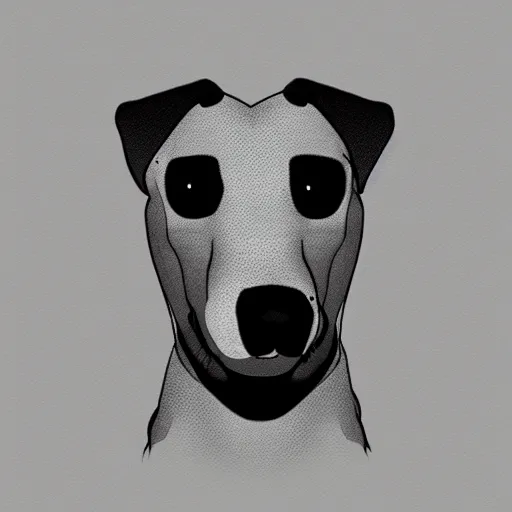 Image similar to hyperrealistic black mouth cur dog as a zombie, artstyle