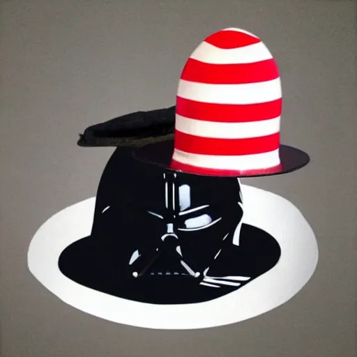 Image similar to darth vader as cat in the hat