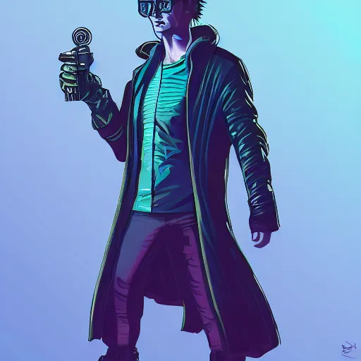 Image similar to cyberpunk harry potter as the leader of a futuristic communist society, cybernetics, sharp lines, digital, artstation, colored in