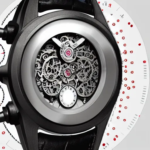 Prompt: a watch with an infinity mirror as a face and a lot of gears