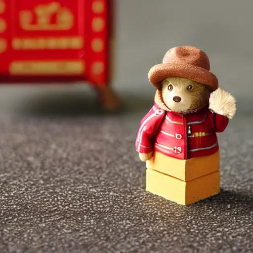 Image similar to paddington bear living in a matchbox