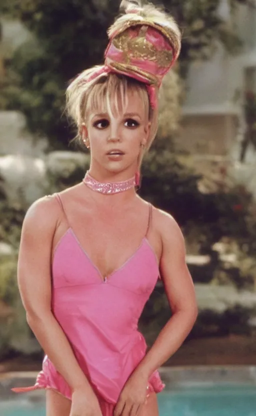 Image similar to early britney spears as jeannie in i dream of jeannie, 8 k movie still