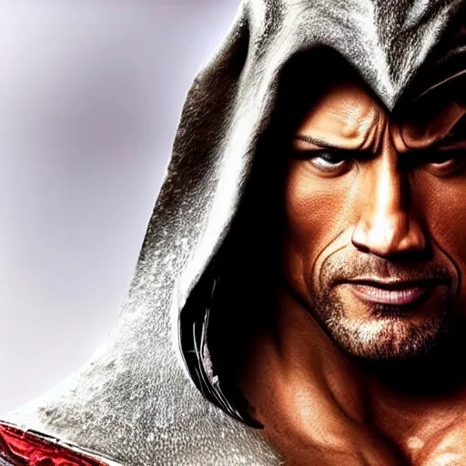 Image similar to dwayne johnson as ezio auditore