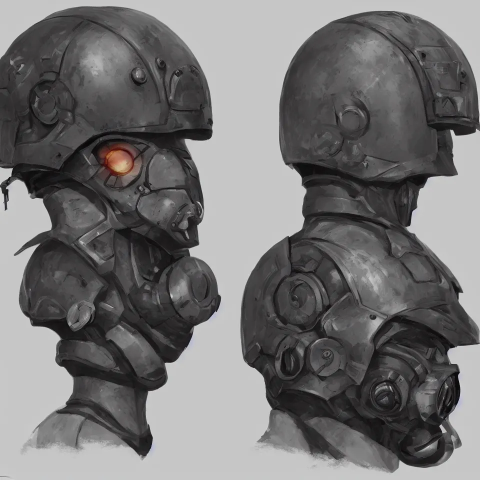 Prompt: epic mechanical headgear combat vision helmet highly detailed, digital painting, concept art, smooth, sharp focus, simple draft artstation