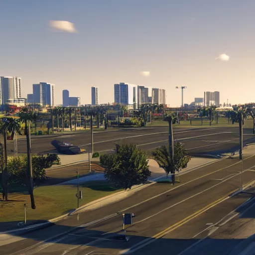 Image similar to pembroke pines florida in gta 5, 8k octane 3D render