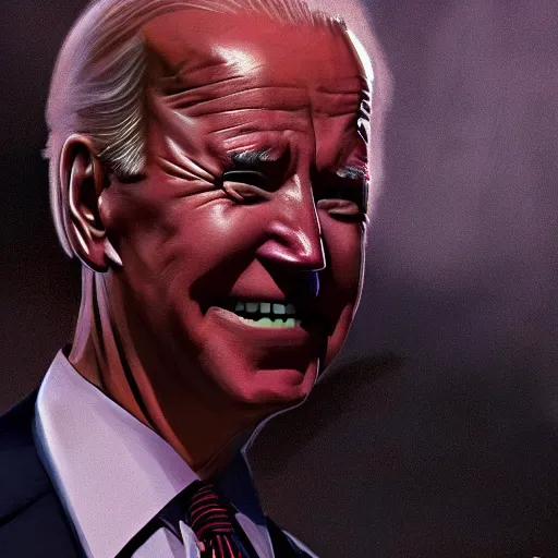 Image similar to joe biden being extremly scary, dramatic lighting, cinematic, establishing shot, extremly high detail, photorealistic, cinematic lighting, artstation, style by James Gurney