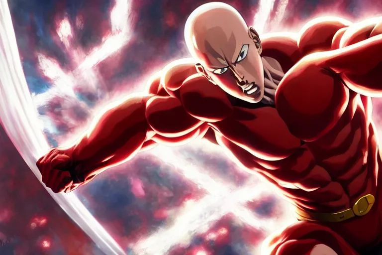 Realistic one punch man, 4k, high detailed, Stable Diffusion