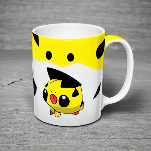 Image similar to pikachu mug, advertising photography