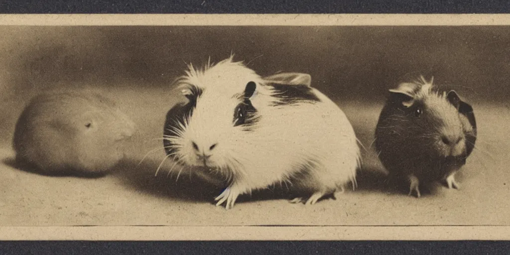 Image similar to a 1 9 1 0 s postcard of a guinea pig